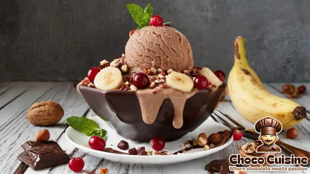 Low-Calorie Chocolate Banana Ice Cream: Indulge guilt-free with our delicious blend of frozen bananas and cocoa—a healthy, satisfying treat!
